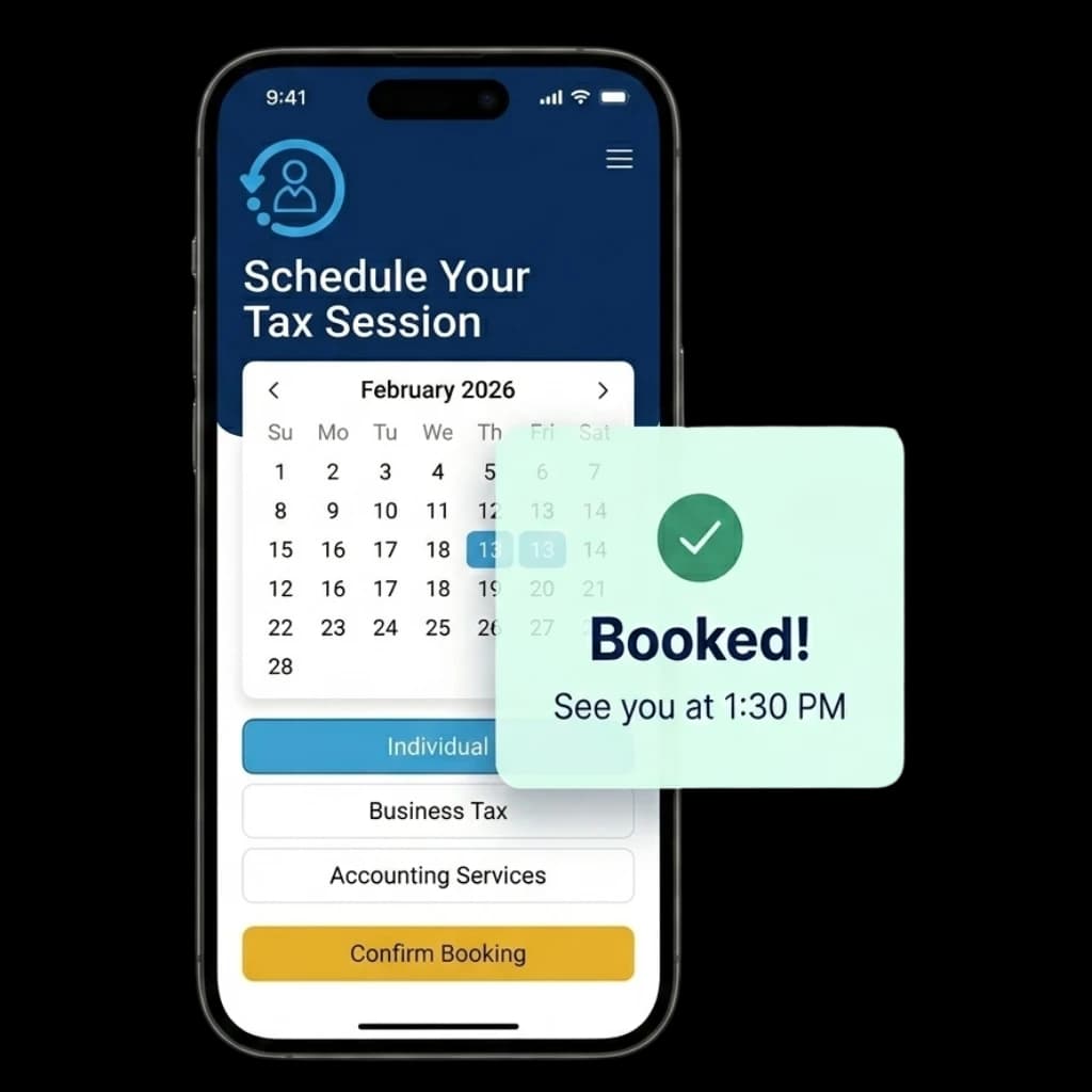 BookIt Appointment Portal — mobile booking screen